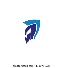 Logo template of modern spartan. Simple flat style. Vector logo template ready for use.