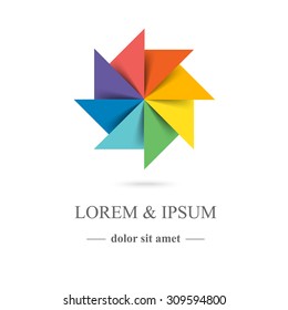 Logo template. Modern vector abstract creative sign or symbol. Design geometric element 