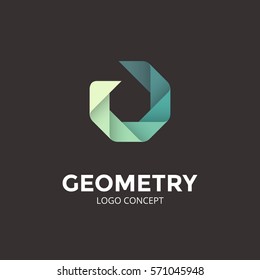 Logo template. Modern vector abstract circle creative sign or symbol. Design geometric element