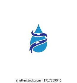 Logo template of modern water drop. Simple flat style. Vector logo template ready for use.