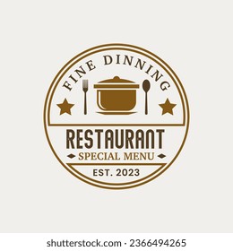 Logo Template with Monogram Element and Flourish Ornament for Restaurant, Club, Boutique, Cafe, Hotel Isolated