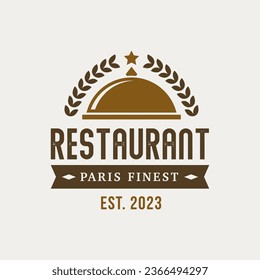 Logo Template with Monogram Element and Flourish Ornament for Restaurant, Club, Boutique, Cafe, Hotel Isolated
