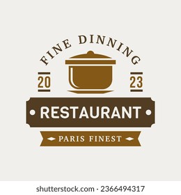 Logo Template with Monogram Element and Flourish Ornament for Restaurant, Club, Boutique, Cafe, Hotel Isolated