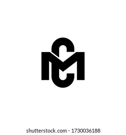 Logo template of monogram letter c and m. Simple flat style. Vector logo template ready for use.
