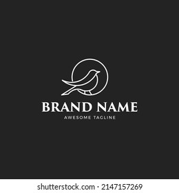 Plantilla De Logo Estilo Monoline Para Ave Hermosa