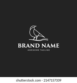 Logo Template Monoline Style For Beautiful Bird