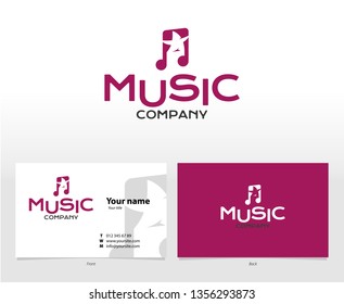 Logo template with musical note and the letter A