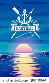 Logo template nautical and vector background illustration