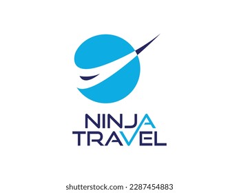Logo Vorlage Ninja Reise, Ninja Kopf, Pfeil-Aufnahme, Tour, Paket, Logistik.