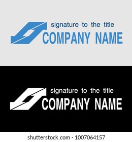 Logo template with oblique arrows on light and on a black background. Sample of design for stock Exchange company. Vector illustration.