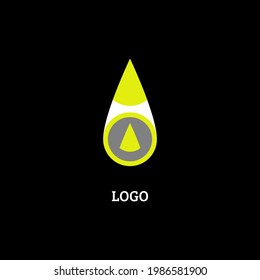 logo template with oil drop shape, perfect for chemical or petroleum business emblem