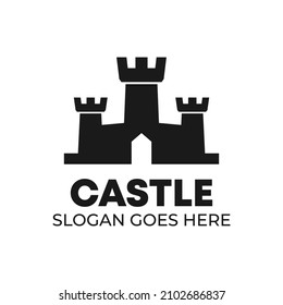 logo template with old castle shape with simple shape