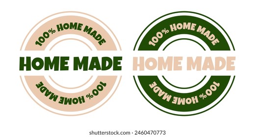 Logo template for organic and eco friendly home made products. Sticker, label, badge and icon. Vector illustration