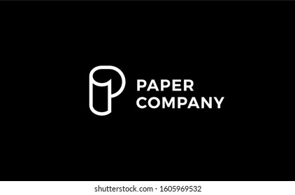 Logo Template For Paper Trade Company. Trend Up Logo Paper. Vector Illustration In Flat Style