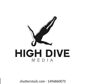 logo template people are doing a style called high diving, High diving is the act of diving into water from relatively great heights