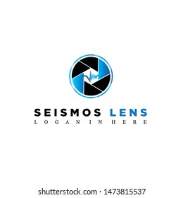 Logo template photography studio blue and black, photographer, photo. Company, brand, branding, corporate, identity, logotype. Clean and modern style