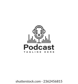 logo template podcast musik vector