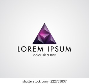 Logo template pyramid, triangular, elegant design, fashion, tech, brand, branding, corporate, identity, logotype. Clean and modern style 