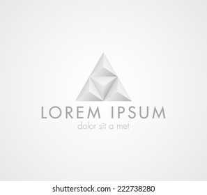 Logo template pyramid, triangular, elegant design, fashion, tech, brand, branding, corporate, identity, logotype. Clean and modern style 