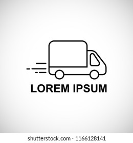 Logo template for quick delivery. Truck vector icon