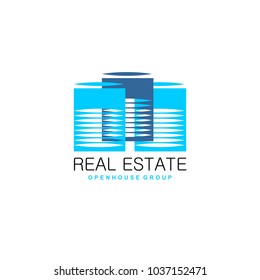 Logo template real estate, apartment, condo, house, rental, business. brand, branding, logotype, company, corporate, identity. Clean, modern and elegant style design