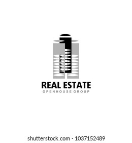 Logo template real estate, apartment, condo, house, rental, business. brand, branding, logotype, company, corporate, identity. Clean, modern and elegant style design