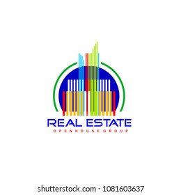 Logo template real estate, apartment, condo, house, rental, business. brand, branding, logotype, company, corporate, identity. Clean, modern and elegant style design