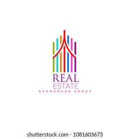 Logo template real estate, apartment, condo, house, rental, business. brand, branding, logotype, company, corporate, identity. Clean, modern and elegant style design
