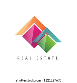 Logo template real estate, apartment, condo, house, rental, business. brand, branding, logotype, company, corporate, identity. Clean, modern and elegant style design