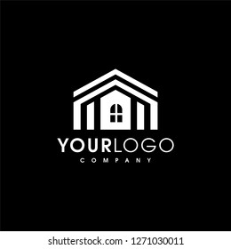 Logo template real estate, apartment, condo, house, rental, business. brand, branding, logotype, company, corporate, identity. Clean, modern and elegant style design - Vector