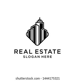 Logo template real estate, apartment, condo, house, rental, business. brand, branding, logotype, company, corporate, identity. Clean, modern and elegant style design