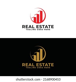 Logo template real estate, apartment, house, business. brand, branding, logotype, company, corporate, identity. Clean, modern and elegant style design