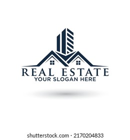 Logo template real estate, apartment, house, rental, business. brand, branding, logotype, company, corporate, identity. Modern and elegant style design