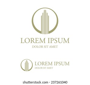 Logo template real estate, apartment, condo, house, rental, business. brand, branding, logotype, company, corporate, identity. Clean, modern and elegant  style design