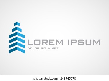 Logo template real estate, apartment, condo, house, rental, business. brand, branding, logotype, company, corporate, identity. Clean, modern and elegant  style design