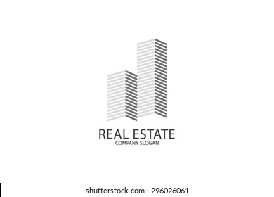 Logo template real estate, apartment, condo, house, rental, business. brand, branding, logotype, company, corporate, identity. Clean, modern and elegant  style design