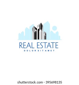 Logo template real estate, apartment, condo, house, rental, business. brand, branding, logotype, company, corporate, identity. Clean, modern and elegant style design