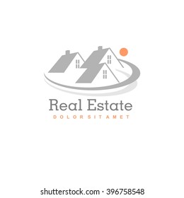 Logo template real estate, apartment, condo, house, rental, business. brand, branding, logotype, company, corporate, identity. Clean, modern and elegant style design
