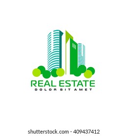 Logo template real estate, apartment, condo, house, rental, business. brand, branding, logotype, company, corporate, identity. Clean, modern and elegant style design