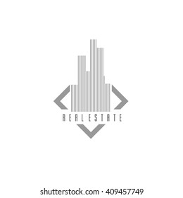 Logo template real estate, apartment, condo, house, rental, business. brand, branding, logotype, company, corporate, identity. Clean, modern and elegant style design