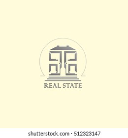 Logo template real estate, apartment, condo, house, rental, business. brand, branding, logotype, company, corporate, identity. Clean, modern and elegant style design