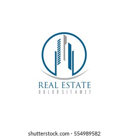 Logo template real estate, apartment, condo, house, rental, business. brand, branding, logotype, company, corporate, identity. Clean, modern and elegant style design