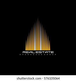 Logo template real estate, apartment, condo, house, rental, business. brand, branding, logotype, company, corporate, identity. Clean, modern and elegant style design