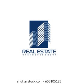 Logo template real estate, apartment, condo, house, rental, business. brand, branding, logotype, company, corporate, identity. Clean, modern and elegant style design