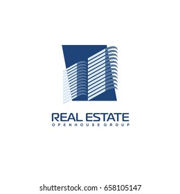 Logo template real estate, apartment, condo, house, rental, business. brand, branding, logotype, company, corporate, identity. Clean, modern and elegant style design