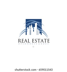Logo template real estate, apartment, condo, house, rental, business. brand, branding, logotype, company, corporate, identity. Clean, modern and elegant style design