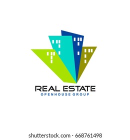 Logo template real estate, apartment, condo, house, rental, business. brand, branding, logotype, company, corporate, identity. Clean, modern and elegant style design.