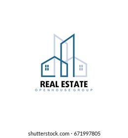 Logo template real estate, apartment, condo, house, rental, business. brand, branding, logotype, company, corporate, identity. Clean, modern and elegant style design.