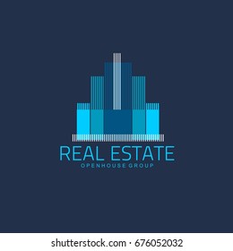 Logo template real estate, apartment, condo, house, rental, business. brand, branding, logotype, company, corporate, identity. Clean, modern and elegant style design.