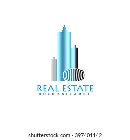 Logo template real estate, Clean, modern and elegant style design